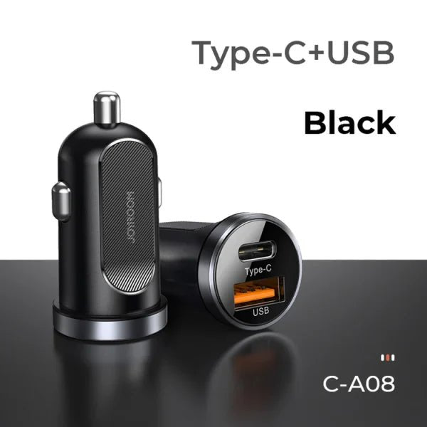 Joyroom Mini Dual - Port 30W Smart Car Charger PD+QC3.0 C - A08 - Black - Saif Al Najmi KwCar ChargersJOYROOMSaif Al Najmi KwC-A08130558Mini dual - port 30W smart car charger PD+QC3.0 C - A08 - Black - Saif Al Najmi Kw